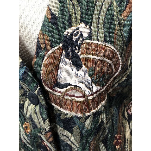 CABIN CREEK Vest Tapestry Puppy Dog Equestrian Hunting Size Med Petite Women's - Picture 5 of 15